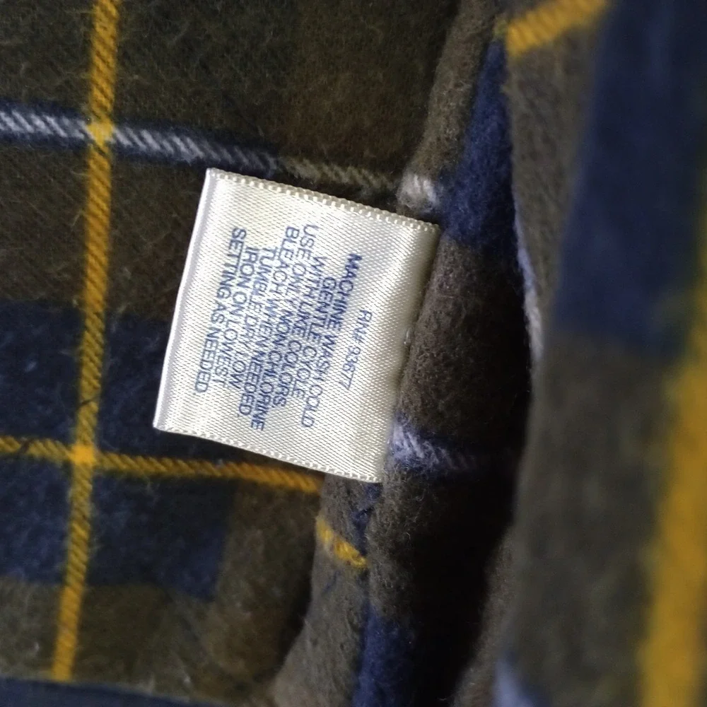 St. John's Bay Mens‎ Vest Navy Full Zip Plaid Lined Cotton Large